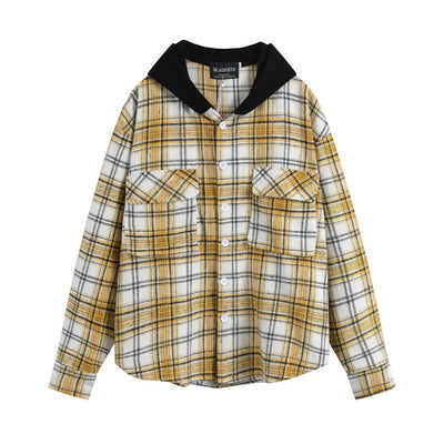 Chamarra Tipo Camisa a Cuadros con Capucha para Hombre - Image 12