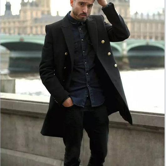 Abrigo Impermeable de Lana para Hombre Corte Recto Europeo - Image 3