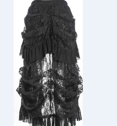 Vestido Gótico de Fiesta con Encaje y Cola de Pájaro - Image 12