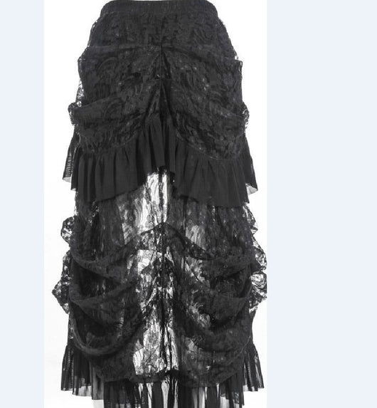 Vestido Gótico de Fiesta con Encaje y Cola de Pájaro - Image 12