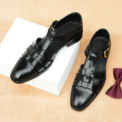 Zapatos Hombre Cuero Genuino Estilo Retro Negocios Verano Transpirables - Image 2