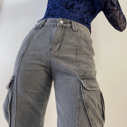 Jeans Casuales Multibolsillos con Efecto Desgastado - Image 21