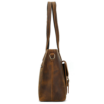 Bolso Tote de Cuero Crazy Horse Gran Capacidad - Image 31