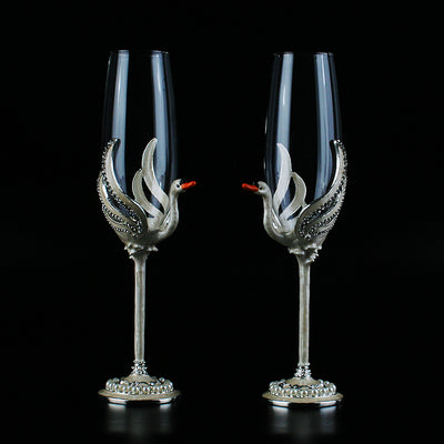 Copa de Champagne Cisne de Cristal Elegante - Image 9