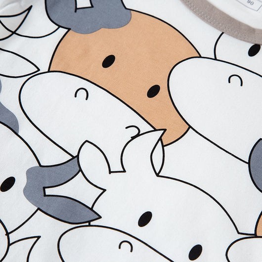 Pijama de Algodón Puro Estampado con Vaca para Bebé - Colección Verano - Image 3