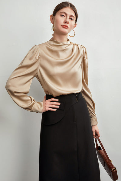 Blusa de Seda Estilo Hong Kong para Mujer - Manga Larga Francesa Ligera - Image 2