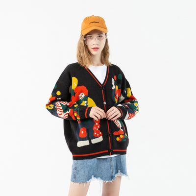 Cardigan Retro Cuento de Hadas - Estilo Clown Vintage Americano - Image 11