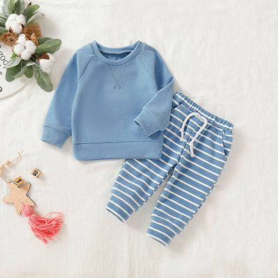 Conjunto de Pijama para Bebés Niños y Niñas - Sudadera y Pantalón Rayado (3-18 Meses) - Image 6