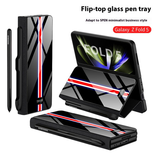 Funda de Cristal Protectora para Galaxy Z Fold5 - Diseño Flip Creativo