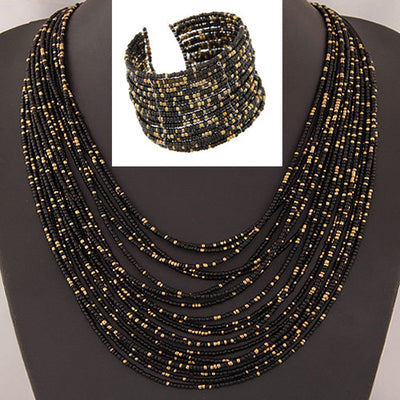 Collar Bohemio Multicapas con Cuentas de Arroz - Image 14