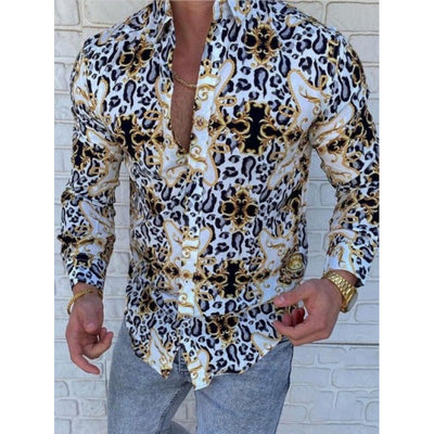 Camisa Casual de Manga Larga con Estampado para Hombre - Image 3