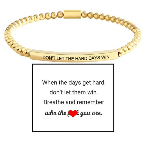 Pulsera de Cadena Acero Inoxidable Unisex con Cuentas de Oro Grabadas