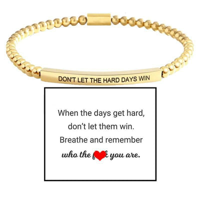 Pulsera de Cadena Acero Inoxidable Unisex con Cuentas de Oro Grabadas - Image 2