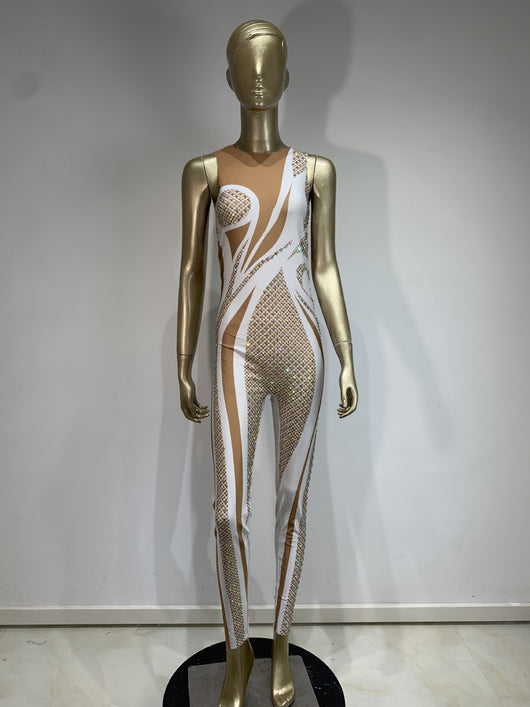 Jumpsuit de Fiesta Yama Fashion AB con Cristales Multicolor - Image 8