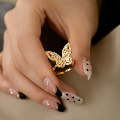 Anillo de Plata 925 con Mariposa de Circonitas y Diamantes Incrustados - Image 19