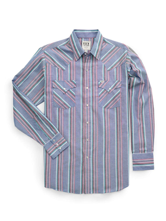 Camisa Occidental a Rayas de Manga Larga para Hombre - Image 8