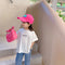 Playera Infantil de Algodón con Letras - Manga Corta Blanca