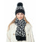 Conjunto de Gorro y Bufanda Estampado Leopardo para Otoño e Invierno