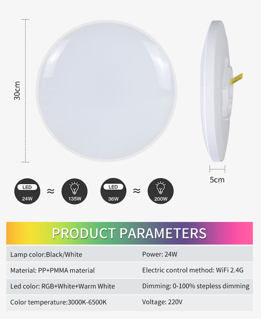 Lámpara de Techo Inteligente WiFi con Diseño Graffiti Colorido para Dormitorio - Image 9