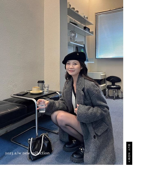 Abrigo de Cashmira con Forro Polar Grueso para Mujer - Image 10