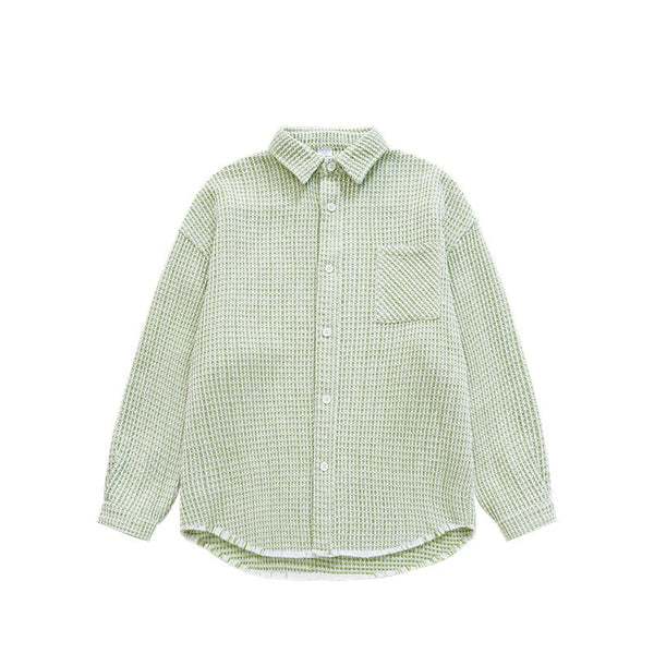 Abrigo Camisa Cuadros Otoño Invierno Oversize Borde Deshilachado