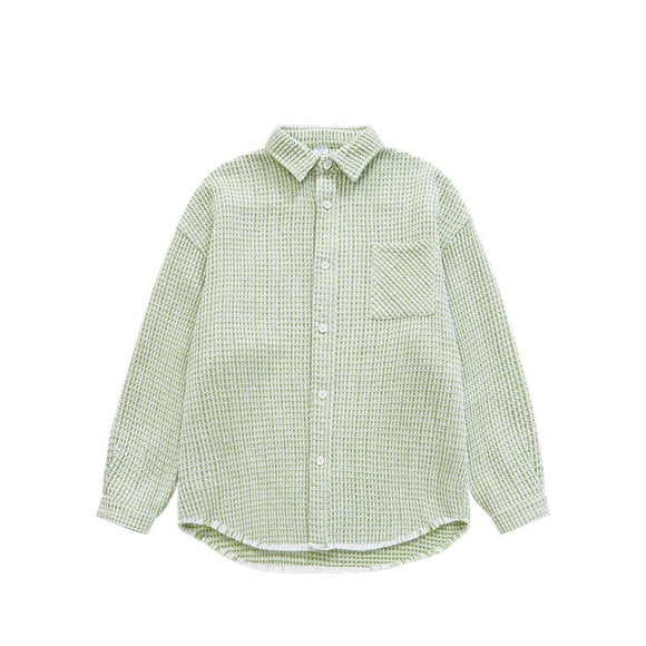 Abrigo Camisa Cuadros Otoño Invierno Oversize Borde Deshilachado