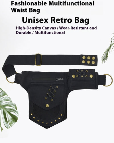 Bolsa Crossbody Retro con Remaches y Compartimentos Múltiples para Hombre y Mujer - Image 20