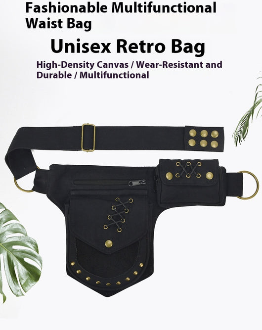 Bolsa Crossbody Retro con Remaches y Compartimentos Múltiples para Hombre y Mujer - Image 20
