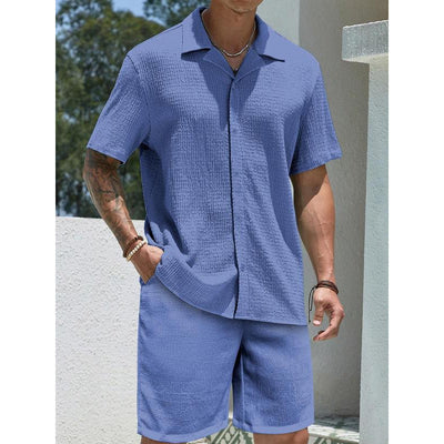 Conjunto Deportivo Hombre: Camisa y Shorts de Color Sólido - Image 3
