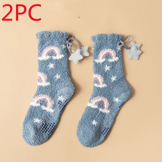 Calcetines Térmicos Gruesos para Mujer Estilo Coreano con Forro Polar - Image 9