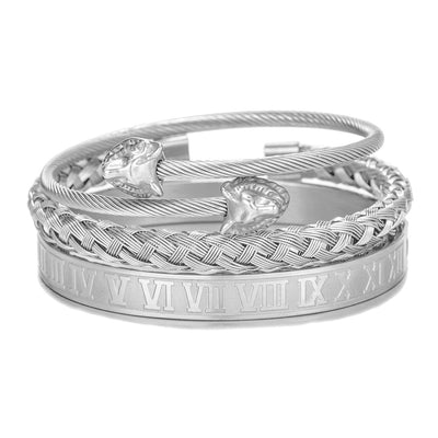 Pulsera de Acero Titanio Estilo Punk con Diseño Romano - Image 29