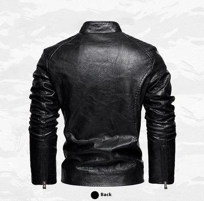 Chaqueta de Cuero PU Moderna con Bolsillos para Hombre - Image 14