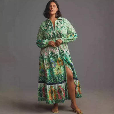 Vestido Camisero Floral de Manga Larga para Mujer - Image 2