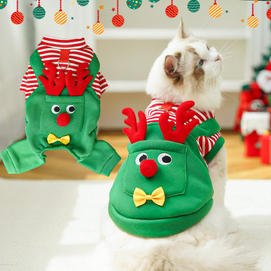 Abrigo Navideño para Mascotas - Suéter Reno con Bolsillo para Perros y Gatos - Image 3