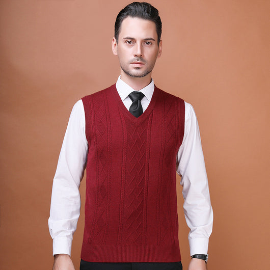 Chaleco de Lana V-Neck para Hombre - Elegancia sin Mangas - Image 8