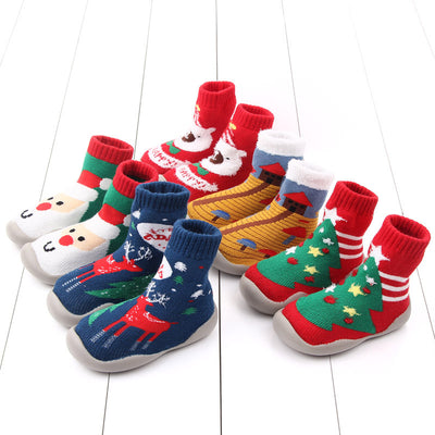 Zapatos Navideños para Bebé con Suela Blanda y Protección Antideslizante