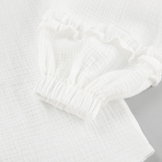 Blusa Larga de Encaje Suelta con Manga Larga para Mujer - Image 8