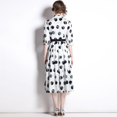 Vestido Camisero con Estampado de Lunares para Mujer - Image 3