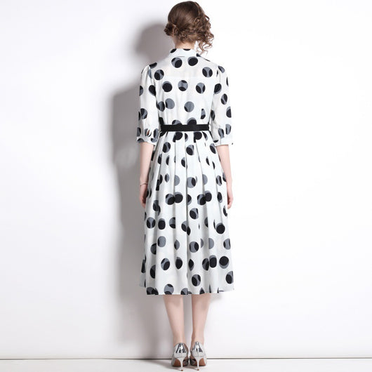 Vestido Camisero con Estampado de Lunares para Mujer - Image 3