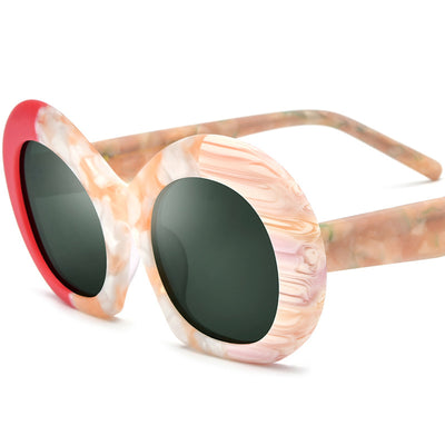 Gafas de Sol Estilo Cat-eye con Lentes Ahumados y Bloques de Color - Image 7