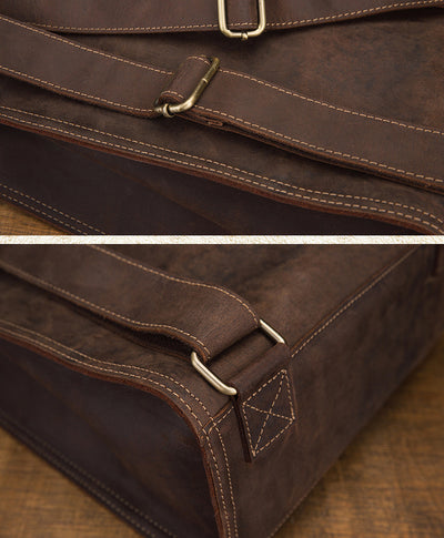 Mochila de Cuero Casual Estilo Británico para Hombre - Image 12