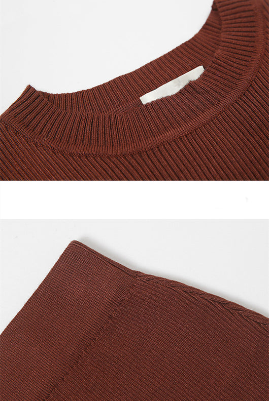 Conjunto Elegante: Blusa Tejida Elástica y Falda Ajustada - Image 13