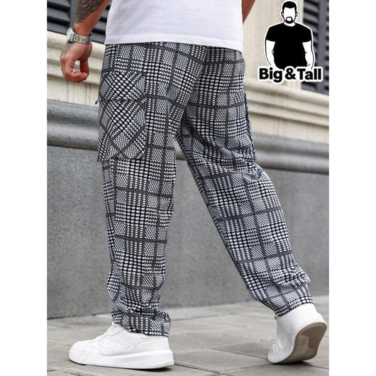 Pantalón de Talla Grande para Hombre con Estampado Escocés y Cintura Ajustable - Image 4