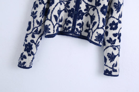 Suéter Tejido con Estampado Floral Estilo Europeo para Mujer - Image 3