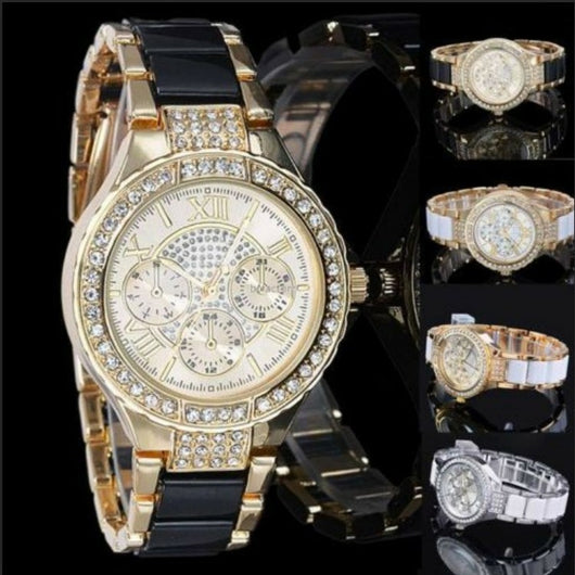 Reloj de Mujer Geneva Acero Diamantado con Correa de Aleación - Cuarzo Fashion - Image 6