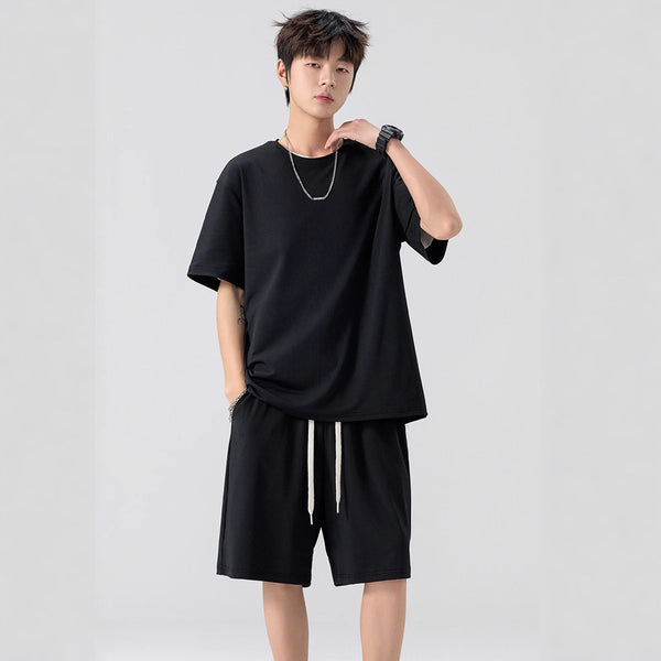 Conjunto de Pantalón y Camiseta Ice Silk para Hombre - Color Sólido