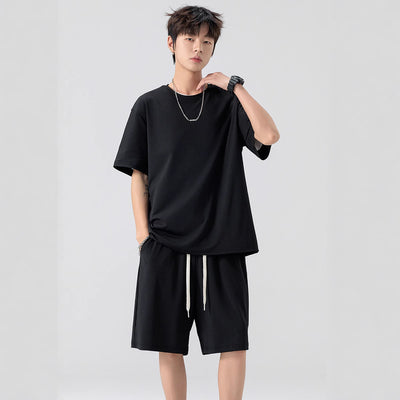 Conjunto de Pantalón y Camiseta Ice Silk para Hombre - Color Sólido