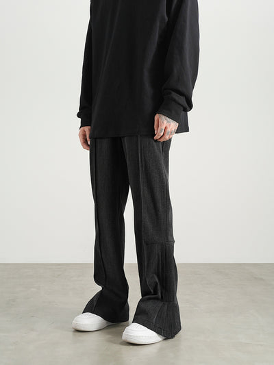 Pantalones Plisados Acampanados de Color Sólido Unisex - Image 7