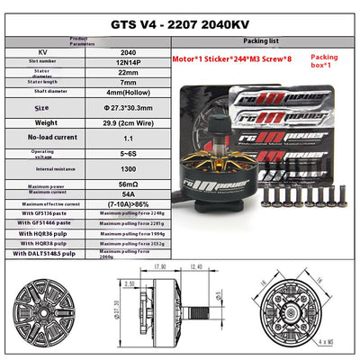 Motor Brushless Racing GTS V4 2207 para Drones FPV de Alto Rendimiento - Image 6