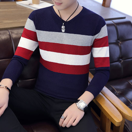 Suéter Cuello V Hombre Estilo Coreano Manga Larga - Image 3